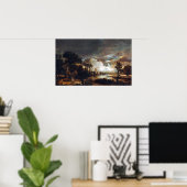 Poster Paysage d'Aert van der Neer Moonlit (Bureau à domicile)