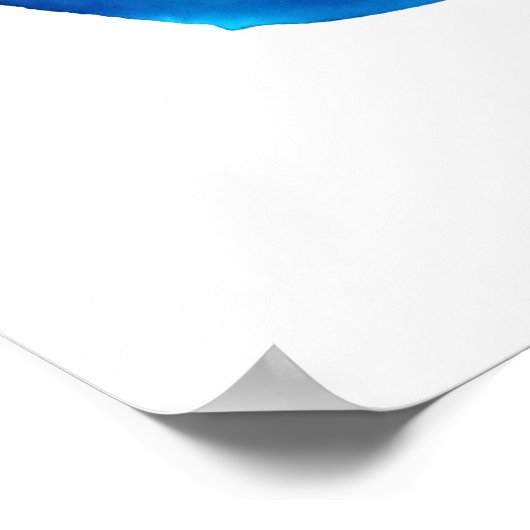 Poster Paysage d'aquarelle Abstraite bleu et vert (Coin)