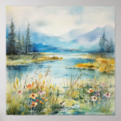 Poster Paysage d'aquarelle III (Devant)