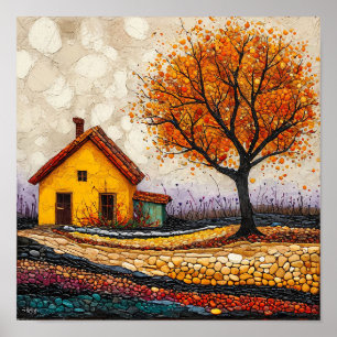 Poster Paysage d'arbre coloré