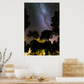 Poster Paysage d'arbres avec voie lactée (Cuisine)