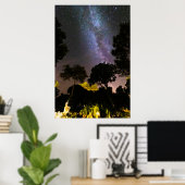 Poster Paysage d'arbres avec voie lactée (Bureau à domicile)