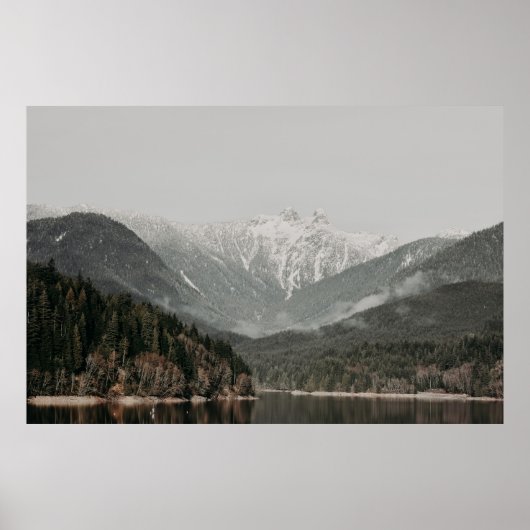 POSTER PAYSAGE D'ARBRES ET DE MONTAGNE (Devant)