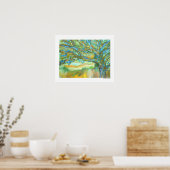 Poster Paysage d'arbres Peinture moderne sarcelle vert bl (Cuisine)