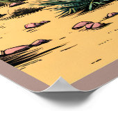 Poster Paysage d'art graphique de Desert Butte Mesa (Coin)