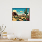 Poster Paysage d'art graphique de Desert Butte Mesa (Cuisine)