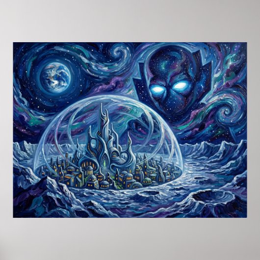 Poster Paysage d'Attilan Starry Night Marvel Comic (Devant)