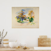 Poster Paysage d'Auguste Renoir avec un sentier entre les (Cuisine)
