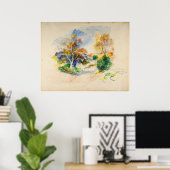 Poster Paysage d'Auguste Renoir avec un sentier entre les (Bureau à domicile)