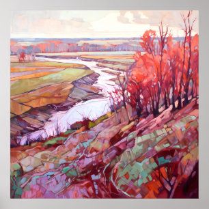 Poster Paysage d'automne du pays Imprimer