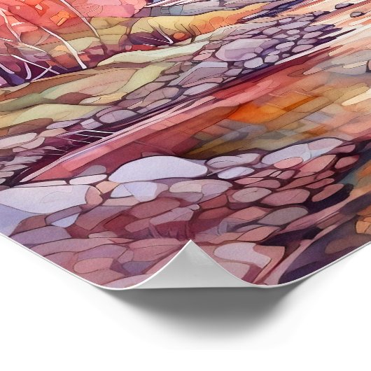 Poster Paysage d'automne du pays Imprimer (Coin)