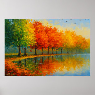 Poster Paysage d'automne en Nouvelle-Angleterre