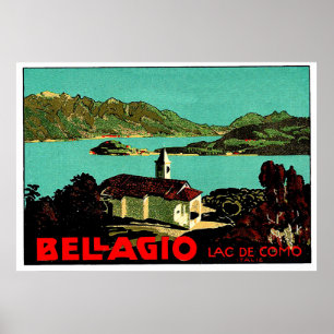 Poster Paysage de Bellagio, lac Como, Lombardie, Italie