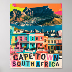 Poster Paysage de Bo-Kaap au Cap en Afrique du Sud