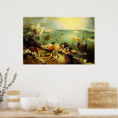 Poster Paysage de Bruegel avec la chute d'Icarus - 1558 (Cuisine)