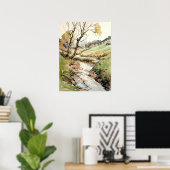 Poster Paysage de campagne aquarelle (Bureau à domicile)