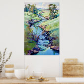 Poster Paysage de campagne peinture aquarelle (Cuisine)