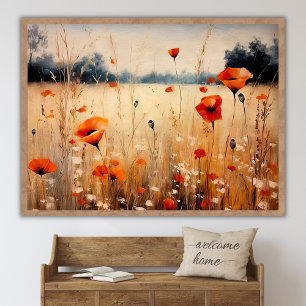 Poster Paysage de champ de fleurs sauvages imprimable, pe