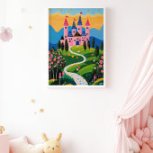 Poster Paysage de château de conte de fées pour enfants