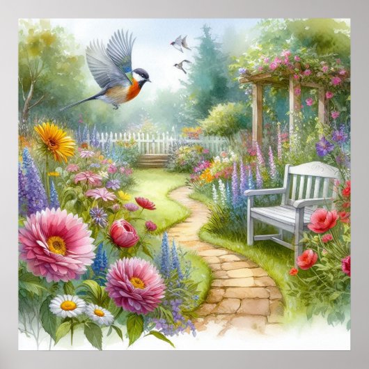 Poster Paysage de chemin de jardin 1 (Devant)