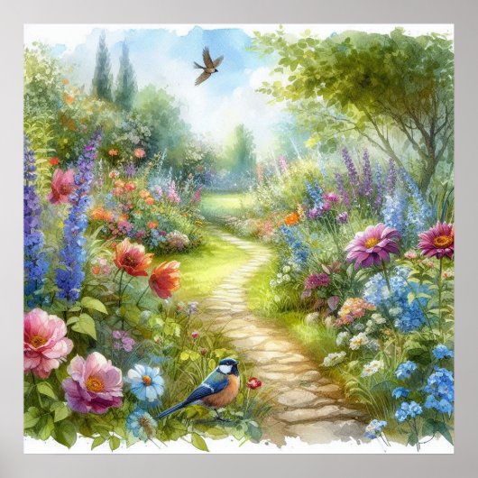 Poster Paysage de chemin de jardin 4 (Devant)