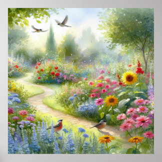 Poster Paysage de chemin de jardin 5