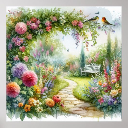 Poster Paysage de chemin de jardin 6 (Devant)