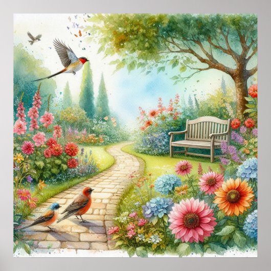 Poster Paysage de chemin de jardin 7 (Devant)
