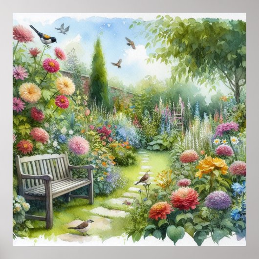 Poster Paysage de chemin de jardin 8 (Devant)