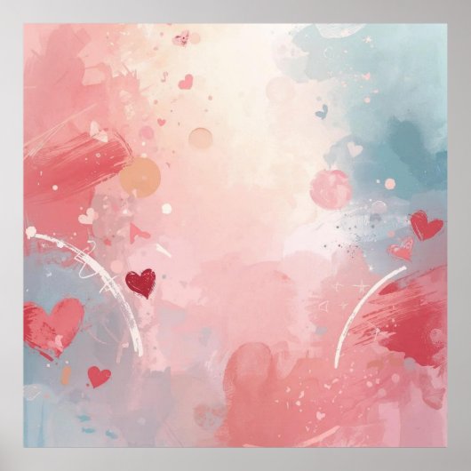 Poster Paysage de cœurs doux (Devant)