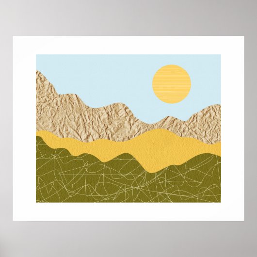 Poster Paysage de collage abstrait (Devant)