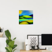 Poster Paysage de collines vertes (Bureau à domicile)