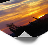 Poster Paysage de coucher de soleil en montagne (Coin)