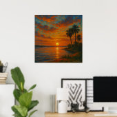 Poster Paysage de coucher de soleil floridien (Bureau à domicile)