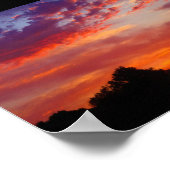 Poster Paysage de coucher de soleil violet (Coin)