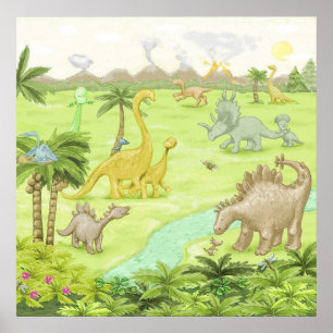 Poster Paysage de Dinosaur