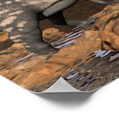 Poster Paysage de dinosaures - rendu 3D (Coin)