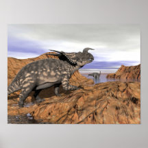 Paysage de dinosaures - rendu 3D