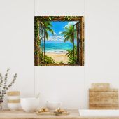 Poster Paysage de fenêtre faux (Cuisine)