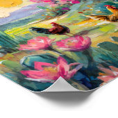 Poster Paysage de ferme Succulent du désert avec poulets (Coin)