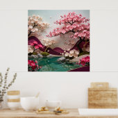 Poster Paysage de floraison de Sakura 🌸 (Cuisine)