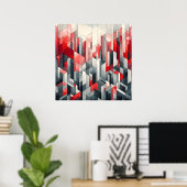 Poster Paysage de Grille Écarlate (Bureau à domicile)