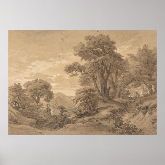 Poster Paysage de Hilly | Georg Heinrich Busse (Devant)