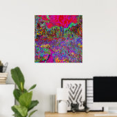 Poster Paysage de jardin impressionniste psychédélique (Bureau à domicile)