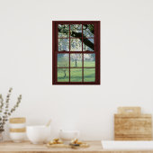 Poster Paysage de la fenêtre d'image - Fleurs de cerisier (Cuisine)