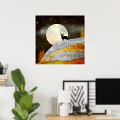 Poster Paysage de la lune au cerf (Bureau à domicile)