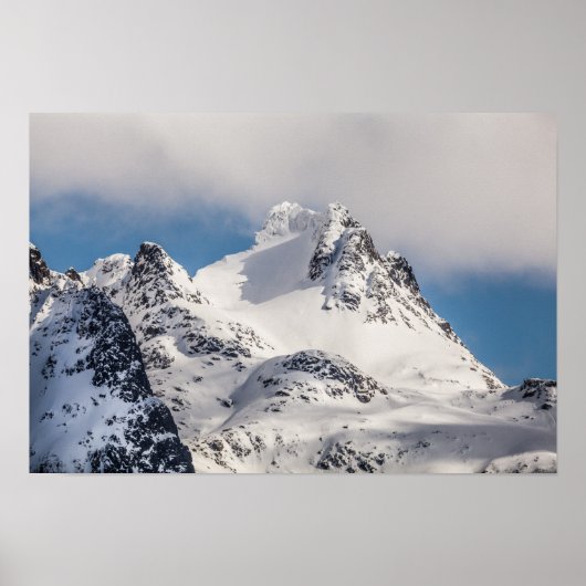 Poster Paysage de la montagne de neige (Devant)