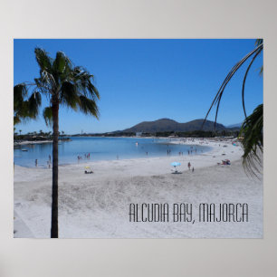 Poster Paysage de la plage et de la baie d'Alcudia Majorq