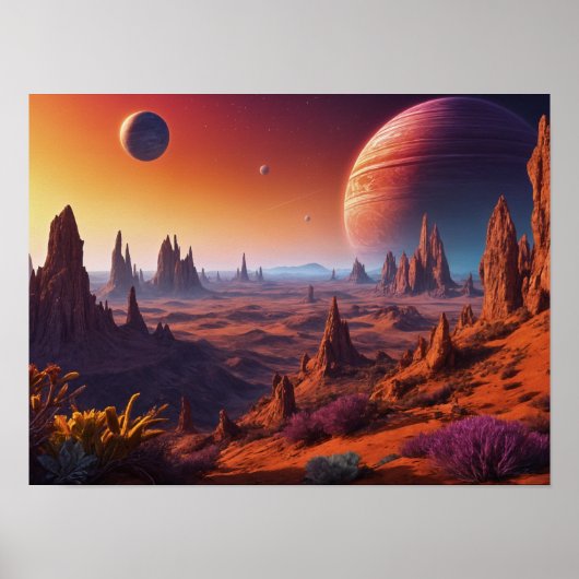 Poster Paysage de la planète Alien (Devant)