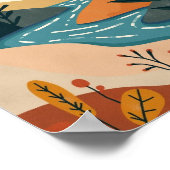 Poster Paysage de la rivière Abstraite (Coin)